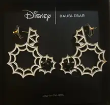Disney x BaubleBar Mickey Mouse Disney Spiderweb Glow-In-The-Dark Hoop Earrings