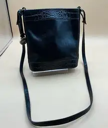 A Very Cute Rare Vintage Black Leather Brahmin Crossbody Handbag