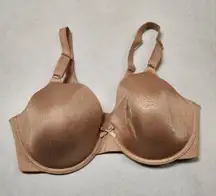 Radiant By Vanity Fair Bra 75312 Size 38D Beige Underwire Full Coverage Smooth