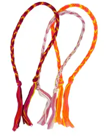 Friendship Bracelets Set Of 3 Handmade Purple Neon Orange Red