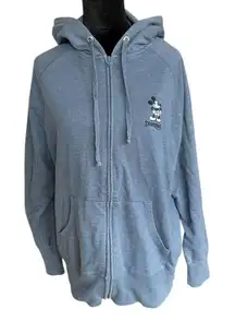 Disney Parks Mickey Mouse Full Zip Hoodie Sweater Sweatshirt Blue Women Size 1X