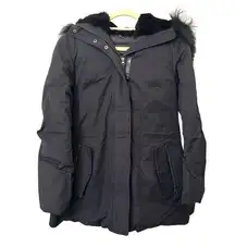 MACKAGE Fur Hooded Down Parka‎ in Black Sz XS