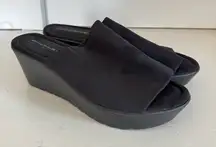 Steve Madden black Beebee wedge sandal slides size 10