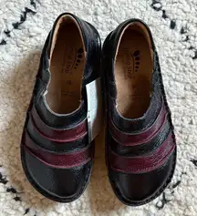 Spring Step Firefly burgundy black leather slip-on comfy shoes women's 38 [READ]