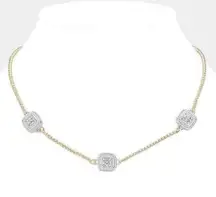 NWT MX Signature Gold Plated choker with CZ pendants