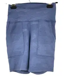 Aerie Blue Camo Print Womens Bike Shorts Pockets Womens S Athletic Biker Running