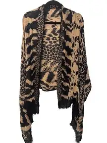 Express Leopard Tiger Animal Print Lightweight Open Shawl Wrap Scarf One Size