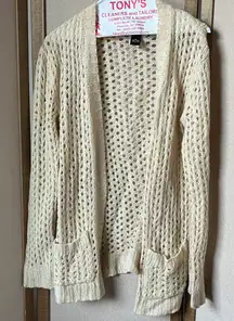 Wet Seal Cream Acrylic Sweater medium