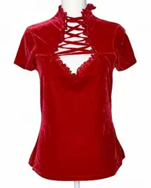 Red Velvet Corset Top
