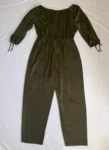 C Est 1946 Olive Green Off the Shoulder Jumpsuit Size XL