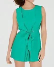 Bebop Women's Spring Green Sleeveless Tie Waist Crew Neck Romper sz Junior’s XXS