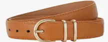 Elegant Tan Belt with Gold Accents