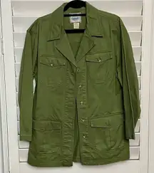 Army Green Denim Jacket With Belt