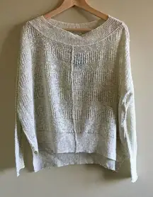 FREE PEOPLE LOW HIGH‎ LONG SLEEVE TWEED SWEATER Womens Size S Ivory NEW NWT