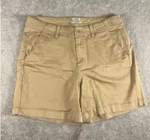 LL Bean Favorite Fit Chino Shorts‎ Womens Size 12 Reg Brown