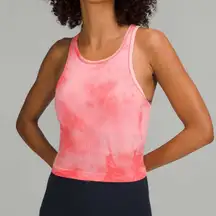 Lululemon • Ebb to Street Cropped Racerback Tank Top
Marble Dye Raspberry Cream