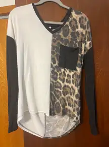 Long Sleeve Cheetah  Print Shirt