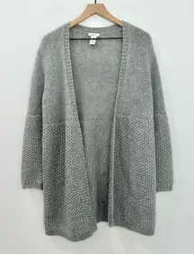 Sundance Cardigan Gray Wool Mohair Blend Open Front Chunky Knit Medium
