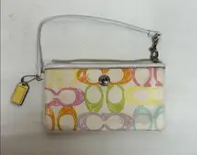 Coach Wristlet Wallet Hampton Scribble Signature C Pastel Colors Retro Y2K Purse