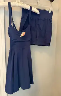 Free people, movement navy tennis dress with shorts set/ nwt. 