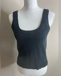 Madewell Minton Double Scoop Neck Boho Festival Neutral Knit Sweater Tank Top-S