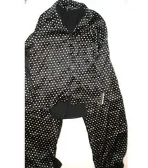 NWT $475 New XS S Designer Josie Natori Pajamas Silk Black Polka Dots Womens PJ