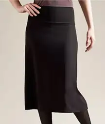 Eileen Fisher black viscose jersey stretch pull on pencil skirt xs