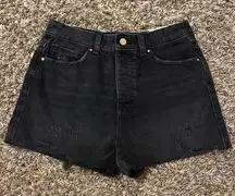 NWT Zara High Rise Short Jean Black Size 6