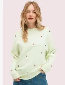 Kate Spade Embroidered Berry Sweatshirt | XL | Lime Green | Cotton