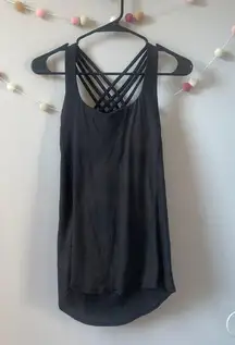 Lululemon Black Free To Be Wild 2-In-1 Tank Top Built in Sports Bra