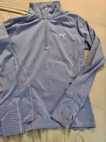 Puma Women 1/4 Zip Golf Pullover Mock Neck Long Sleeve Size S Periwinkle