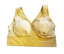 New With Tags SANKOM Patent Support & Posture & Cooling Bra Cream Sz S/M