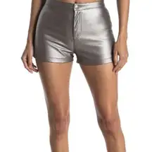 Just One New with tag Faux Leather Hot Shorts in Pewter. Size Large