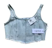 NWT Indigo Rein Forever 21 Light Blue Denim Tank Top S