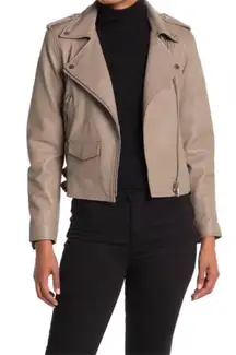 Walter Baker Liz Leather Jacket Sand Dark Gray Lamb Leather Size XS Fall Winter