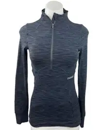 Gymshark  Blue Gray Half Zip Long Sleeve Pullover Training Activewear Top Size XS