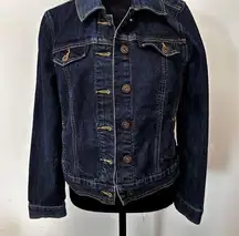 Baccini Denim Jacket Womens Small Blue Jean Metal Buttons dark wash