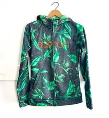 Burton WB Peak Hoodie Dryride Dark Ash Hawaiian Green Grey Plant Small