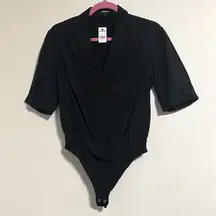NWT Express Short Sleeve Button Up Bodysuit in Black