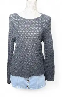 Sheer Black Crochet Layering Sweater Boho Romantic Grunge Size XL