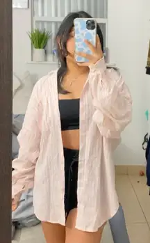 Pink & White Stripped Button Down Shirt