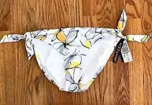 NEW NWT JANTZEN White Yellow Gray Black Floral Tie Knot Y2K Bikini BOTTOM 12