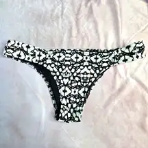 Shade & Shore Black White Bikini Bottoms Swimwear Swimsuit Size Medium