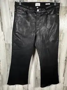 FRAME Le Crop Mini Boot Coated Black Jeans – Size 34 – High-Rise – MSRP $258