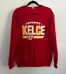 Kansas City Chiefs Travis Kelce 87 Red Crewneck Sweatshirt Small