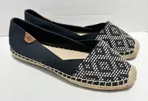 Sperry Katama Cape Tribal Print Espadrille Slip On Flats Black White Women’s 8‎