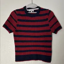 Madewell boucl eacute knit crewneck sweater tee in stripe
