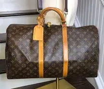 Louis Vuitton LV50 Keepall Monogram Canvas Tote Travel Duffle Bag LV 50 SP0992