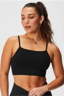 New Fabletics Cloud Seamless Black Bralette Sports Bra in Large