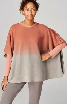 J Jill Purejill Poncho‎ Sweater. One Size. Dip dyed. Peachy gray.